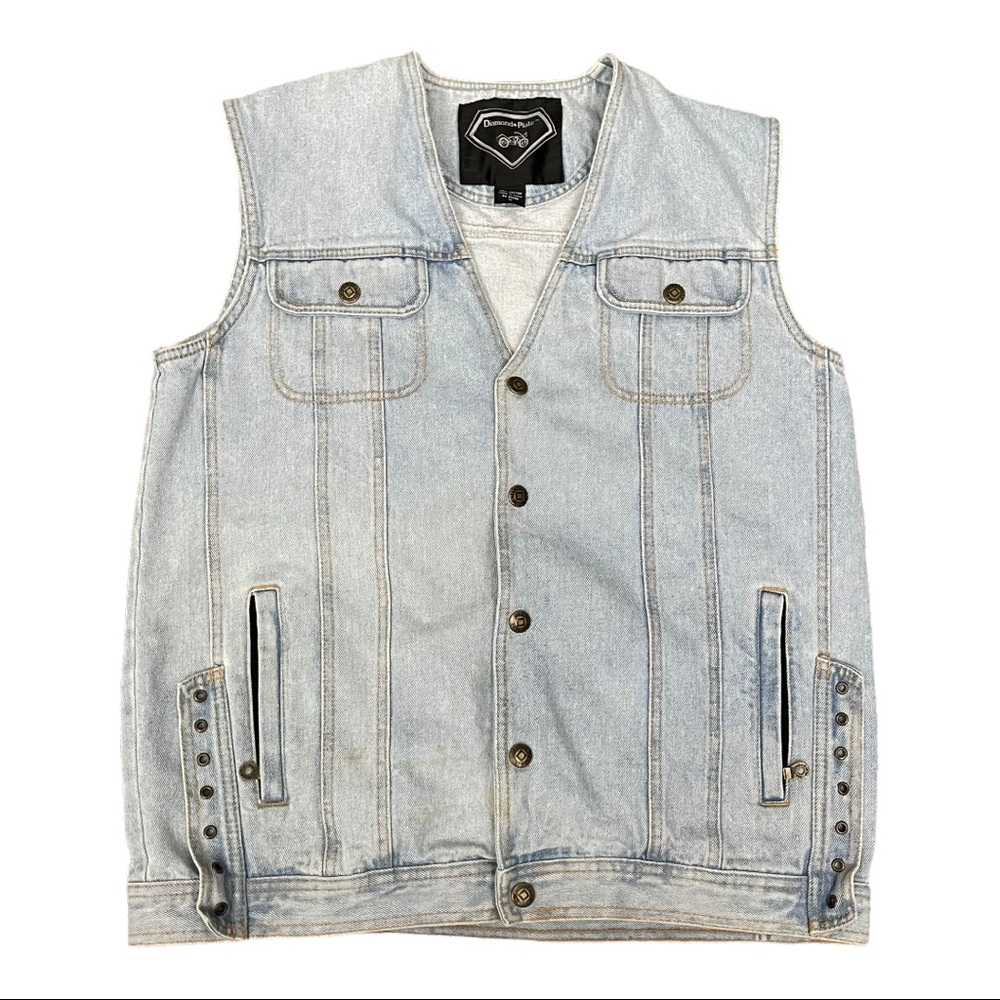 Diamond Plate Women Motorcycle Jeans Vest Size Medium